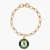 Oakland Athletics A's Gold Tone Single Charm Bracelet