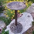 Oakland Living 5131AP Antique Pewter Hummingbird Design Aluminum Birdbath