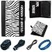 Dauphine Edition White Zebra Executive Leather Folio Case Cover for Lenovo IdeaPad A1 Android (2.3) 7-inch Wireless Tablet + Black USB Car Charger + Black USB Wall / Home Charger + Black Micro USB Sync Data Cable + SumacLife TM Wisdom Courage Wristband