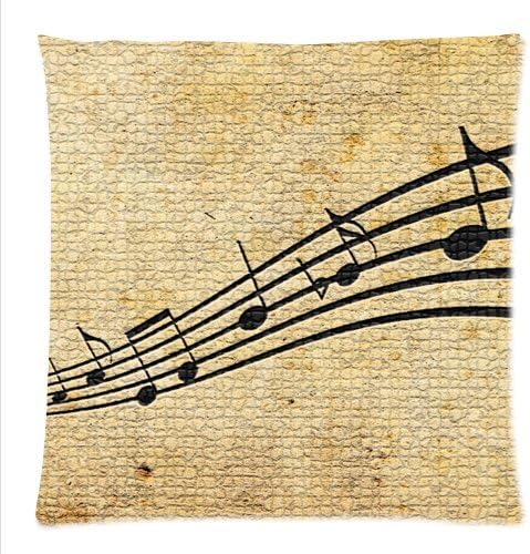 Personalized funny music notes pattern soft Satin bolster case pillowcase,Zipper pillow cases 18"(W)x18"(L)one side
