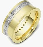 Stylish 38 Diamond Platinum and 18 Karat Gold Comfort Fit Wedding Band Ring