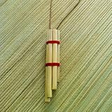 flute Panpipe Flute Circle Design Leather Necklace flute
