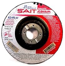 SAIT 20060 Type 27 4-1/2-Inch x 1/4-Inch x 7/8-Inch 13300 Max RPM Grade A24N Fast Depressed Center Grinding Wheels - 25 Pack