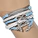 HITOP Jewelry Mens Womens Leather Bracelet, Vintage Anchor Infinity Charm Bangle, Brown