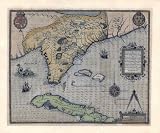 Reproduction of a 1588 Map of Florida by Jacques Le Moyne de Morgues