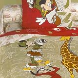 Cti - Linge De Lit Enfant - Drap Housse « Mickey Safari » - 90 X 190 Cm
