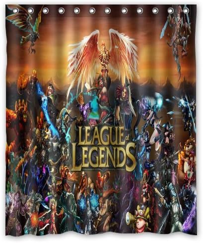 Daniellestore League Of Legends Shower Curtain With Design 60"(w) x 72"(h) Inches Waterproof Mildew Fabric