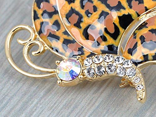 Swarovski Crystal Elements Small Cheetah Print Wing Butterfly Fashion Pin Brooch
