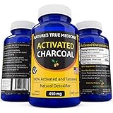 Best Activated Charcoal Capsules (450 Mg Supplement) -Detox Naturally and Safely. Reduce gas, bloating, and indigestion - 100% Tasteless, USA Made. Non-GMO pills, no gluten