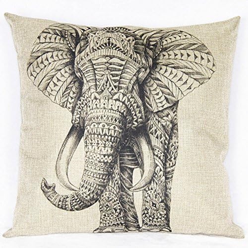 RowNumber1 Novelty Partical Decorative Throw Pillow Case Cushion Cover Cute Grey Elephant 18 "X18 "