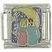 Couple Watching Moon Valentine Hearts Italian Charms Bracelet Link