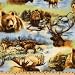 58'' Wide Wilderness Fleece Moose Blue/Brown Fabric By The Yard