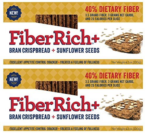FiberRich+ Sunflower Seeds Crackers 4.2 Ounces (2 Pack)