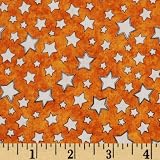 44'' Wide Playing In The Sand Stars Orange Fabric By The Yard
