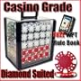 1,000 Ct Diamond Suited 12.5 Gram Clay Poker Chip Set w/ Acrylic Case & Chip Trays & Free WPT Book