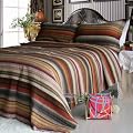 Enthusiasm Desert-1 100 Cotton 3pc Vermicelli-quilted Striped Patchwork Quilt Set Fullqueen Size by Blancho Bedding