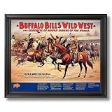 Cowboy Buffalo Bill Vintage Poster Ad Western Rodeo Home Decor Wall Picture Black Framed Art Print