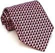 Paul Smith Pink and Black Geometric Pattern Silk Necktie PS-TIES-26