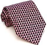 Paul Smith Pink and Black Geometric Pattern Silk Necktie PS-TIES-26