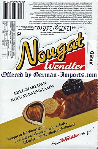 Wendler Baumstamm (Marzipan/Nougat Bar) - Case Pack (12 x 75g/2.65oz)