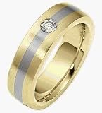 6mm Two-Tone 18 Karat Gold Comfort Fit Diamond Wedding Band Ring