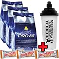 Inko Active Pro 80 3 x 500g Beutel + Chemical Experiment PROTEIN-BAR Shaker + 3 Eiwei� Riegel - Gemischt