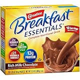 Carnation Breakfast Essentials, Rich Milk Chocolate Powder, 1.26 oz,  10-Count Envelopes (Pack of 6)