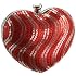 Magid Sequin Stripe Heart Clutc