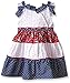 Nannette Girls' Tiered Mixed Print Sundress with Flutter Sleeve