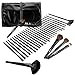 ACEVIVI Professional 24 pcs Original Wooden Handle Handmade Cosmetic Makeup Brushes Facial Brush Kit Set with Leather Case