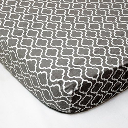 Minky Charcoal Trellis Fitted Crib / Toddler Sheet | Authentic Minky Crib Sheet