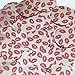 Round Sequin 30mm Red Lips Kiss Lipstick Print Silver Metallic Couture Paillettes