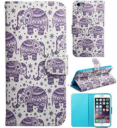 iPhone 6S Case,iPhone 6S Wallet,Kaseberry iPhone 6S Phone Case Elephant Design [Wallet Case Magnetic] [Flap Closure] PU Leather Stand Protective Cover for iPhone 6S (021)