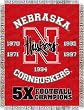 Nebraska Cornhuskers Commemorative Woven Tapestry 48x60 Blanket Throw - NCAA College Athletics