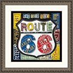 Route 66 Framed Art Print by Aaron Foster, 34.09 in. x 34.09 in. Framed