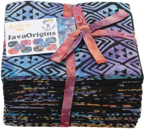 The Batik Man-Java Origins 18"X21" Fat Quarters 14 pcs-Black