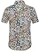 SSLR Men's Summer Casual Flower Short Sleeve Shirt (Large, Blue Red 2#)