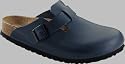 Birkenstock Clogs ''Boston'' aus Naturleder in blau mit normalem Fussbett und Weichbett