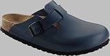 Produkt-Bild: Birkenstock Clogs ''Boston'' aus Naturleder in blau mit normalem Fussbett und Weichbett