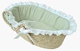 Hoohobbers Doll Size Moses Basket Swirl Green