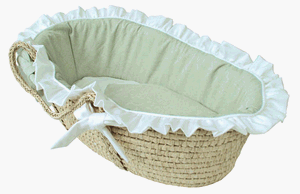 Hoohobbers Doll Size Moses Basket Swirl Green