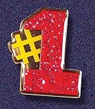 GLITTER PIN #1 RED