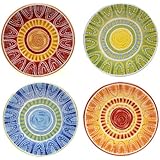Certified International Tapas Salad/Dessert Plate, 8.75-Inch, Assorted Designs, Set of 4