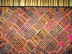 Pink Kutch Embroidered Wall Hanging Vintage Sari Tapestry 78x40 Inch