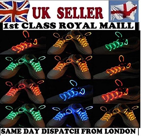 Kids Yellow Glow in the Dark Sports LED Shoestring Night Running Golf Skate Shoelaces