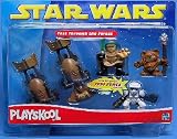 Playskool Galactic Heroes Fast Thru Forest Set (Wicket Lewok,uke & Biker Scout Speeder Bikes)