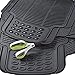 MotorTrend 100% Odorless Clean Rubber Car Floor Mat Set for Maximum Weather Protection (Matte Black) -Semi Custom Fit