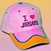 Feather-Lite Adjustable Cap I Love Jesus Pink/Orange