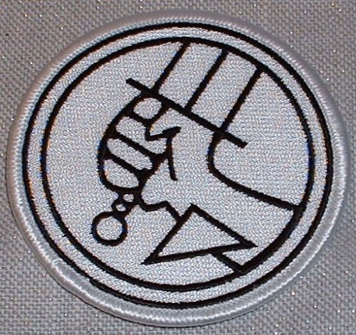 HELLBOY Bureau Paranormal Research /Defense White PATCH