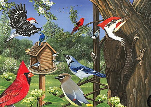 Around The Birdfeeder, A 35-Piece Tray Puzzle by Cobble Hill